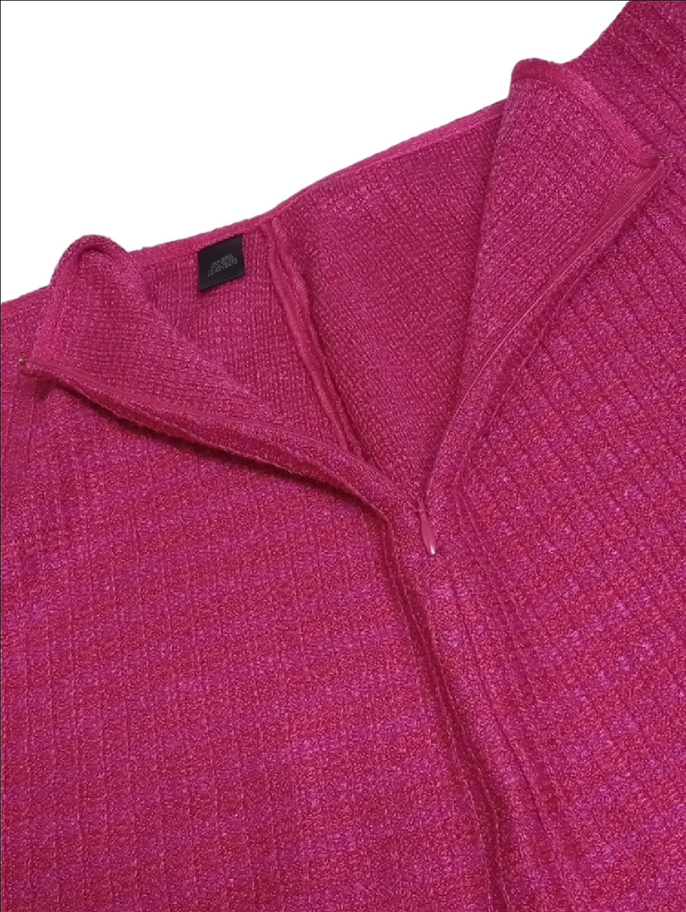 🆕 ST. JOHN "CAMELLIA" TWEED FUCHSIA PINK WOOL BLEND MINI MIDI SKIRT WITH FRINGE - Picture 10 of 12